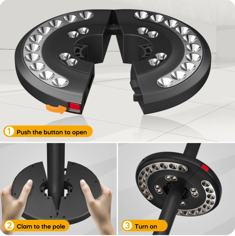 EN STOCK - Lampe Circulaire pour Poteaux