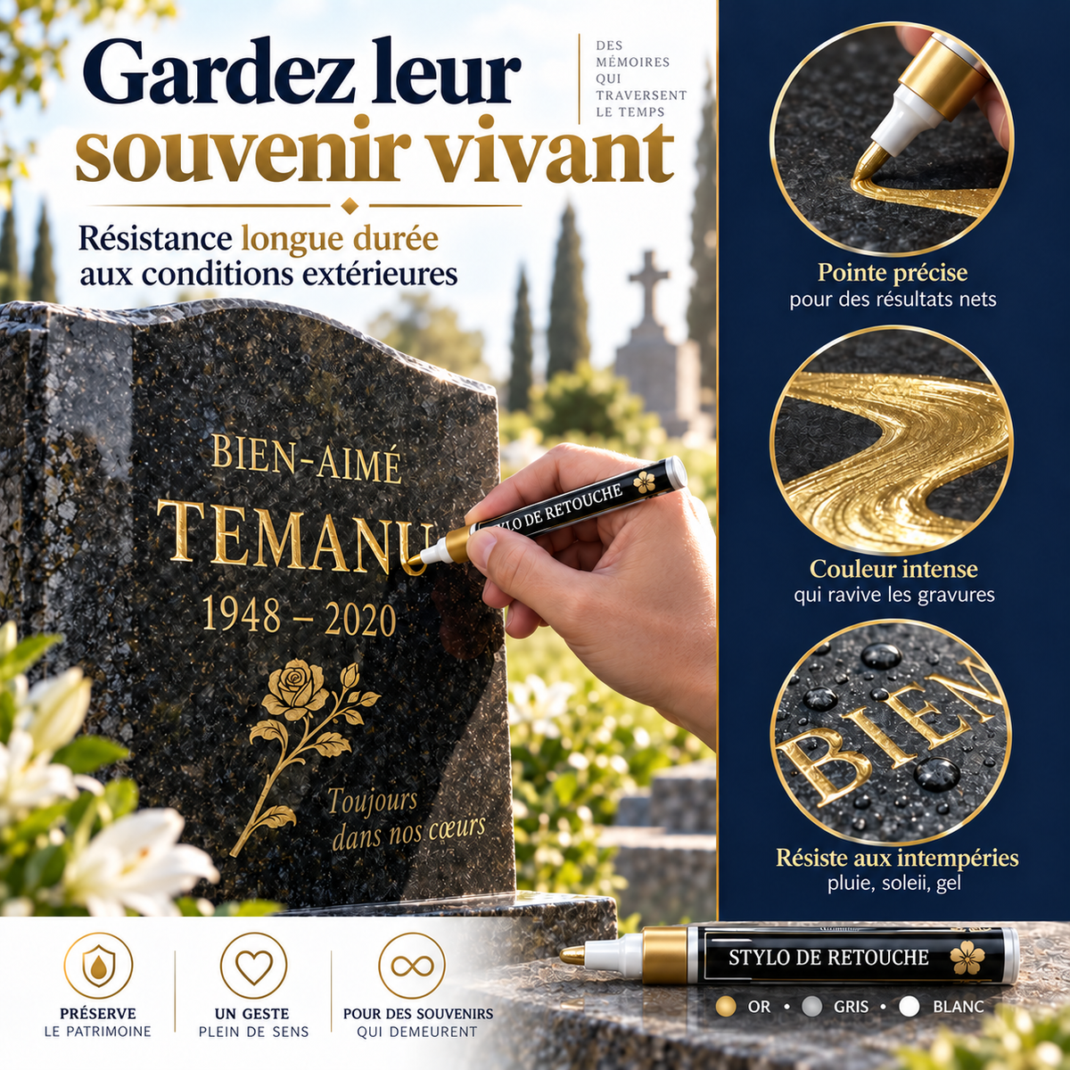 Surligneur Rénovateur pour Pierres Tombales
