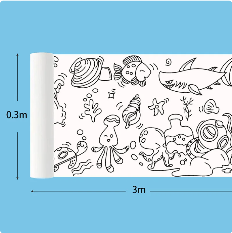 3 Rouleaux de dessin (30cm x 1M)