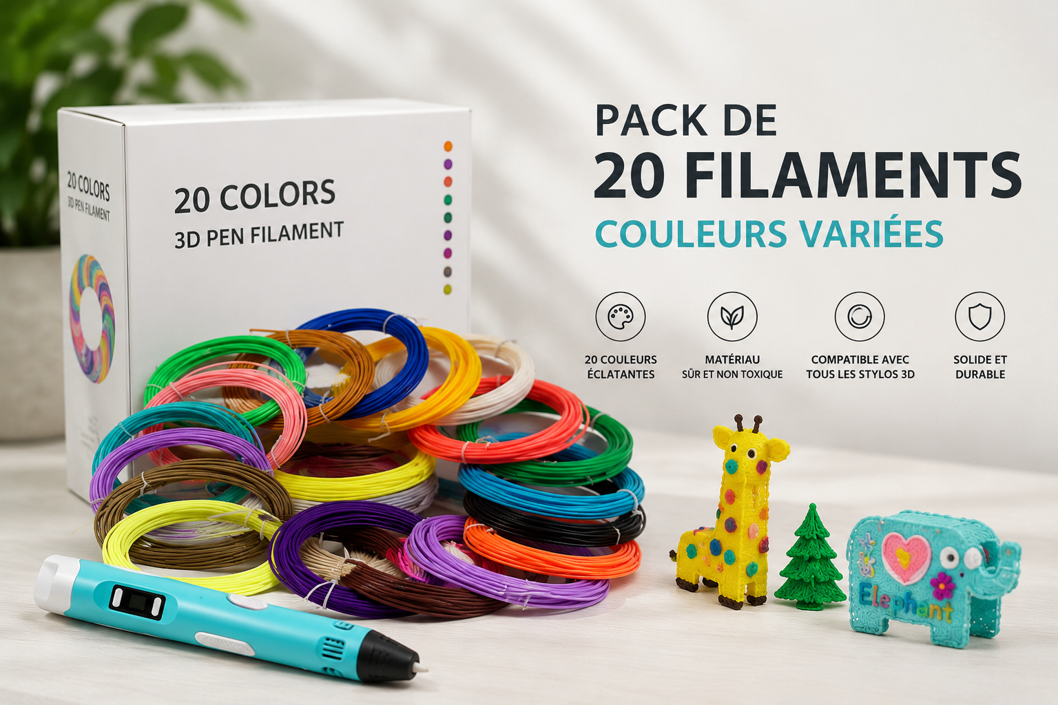 Filament Stylo 3D - Pack de 20 couleurs x 3M